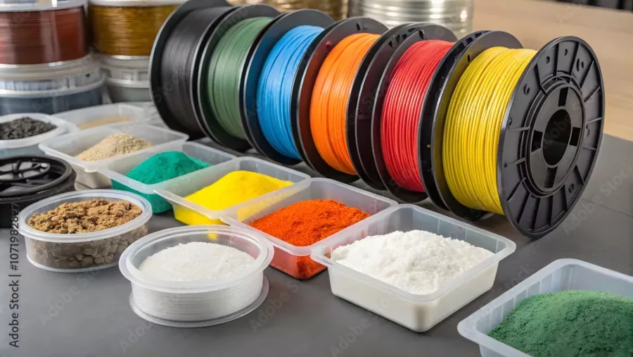 Visuel présentant des rouleaux de couleurs servant à Creaform pour réaliser des impressions 3D