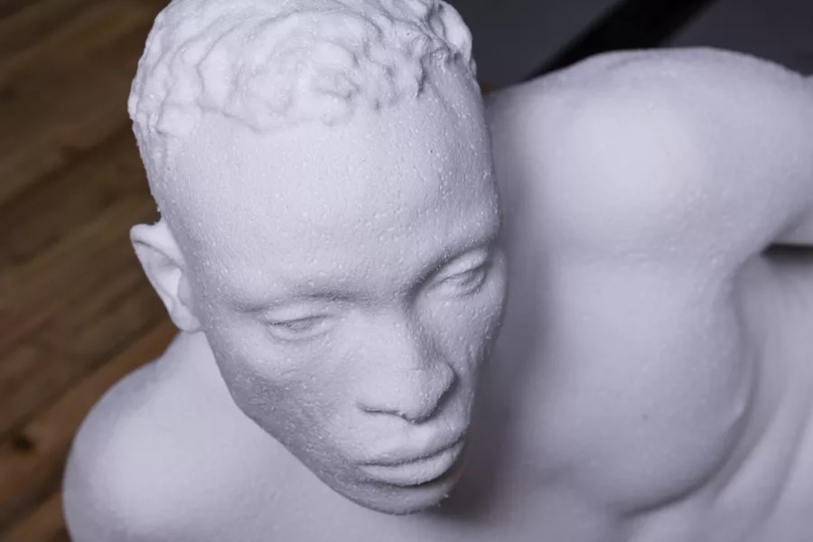 Visuel présentant le visage d'un mannequin homme réalisé par Creaform
