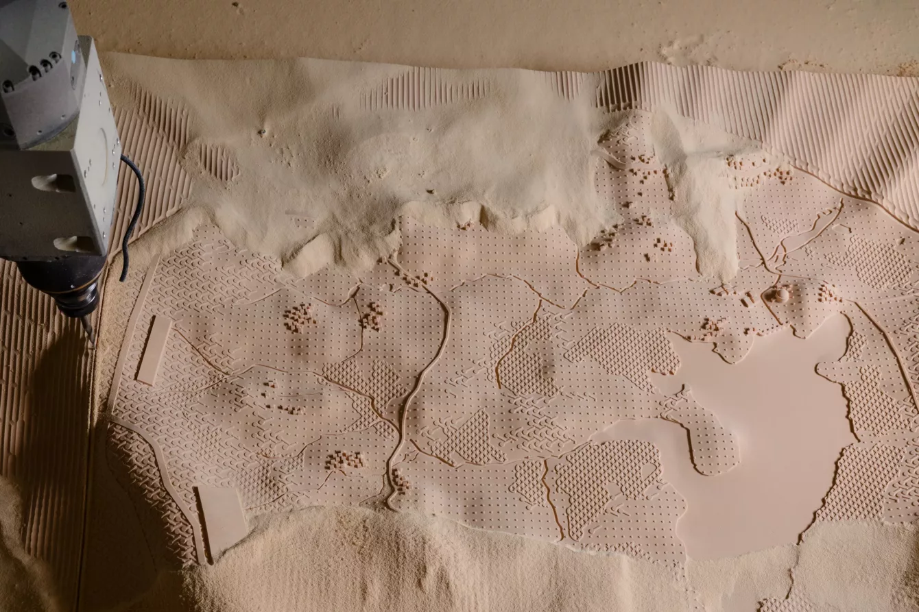 Visuel présentant une vue d'ensemble d'une maquette terrain réalisée par Creaform